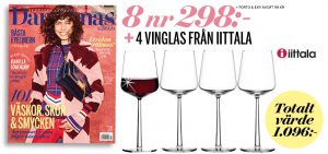 Damernas Värld + 4 vinglas från iittala